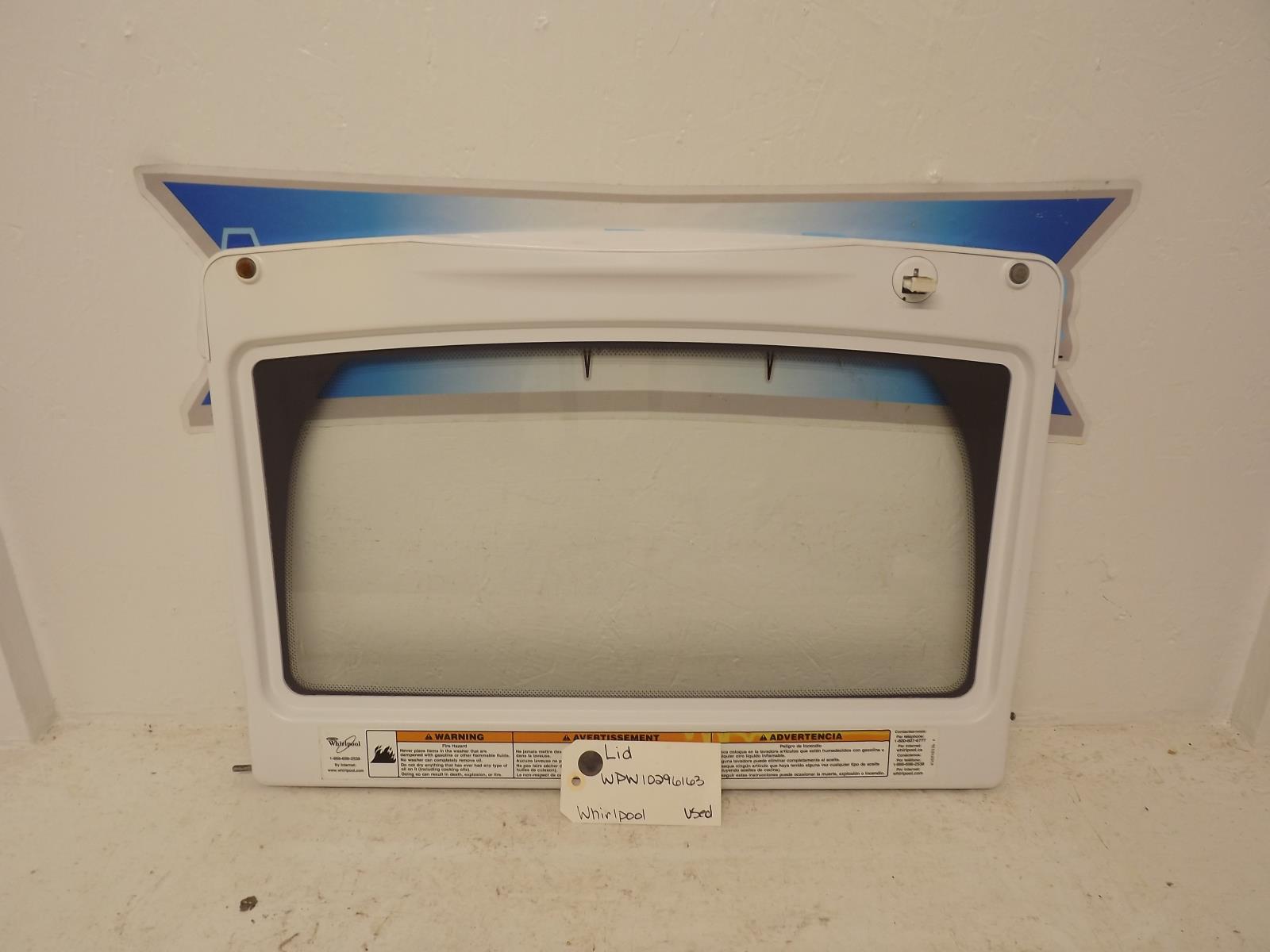 Whirlpool Washer WPW10296163 Lid Used Whirlpool Washer WPW10296163 Lid Used